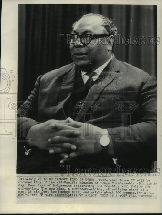 1967 Press Photo Taufa'ahau Tupou IV to be crowned king of Tonga - mjc12895 - Historic Images