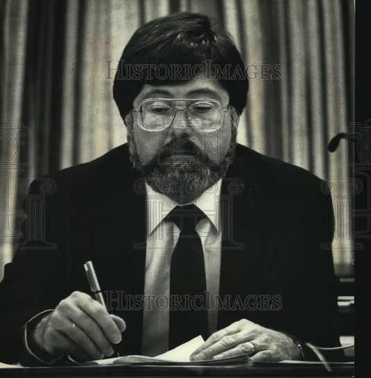 1991, Thomas Taft, school board member, Waukesha WIsconsin - Historic Images