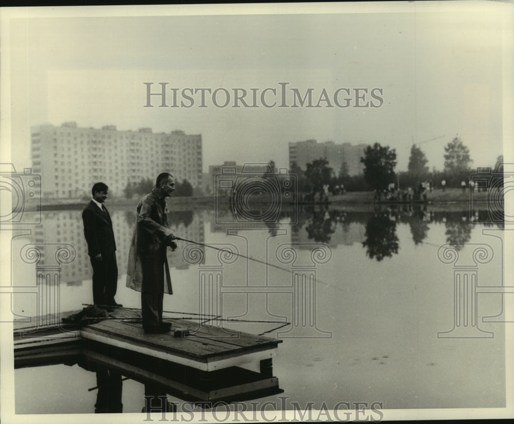 1975, Astronaut David K. Slayton fishes at Star City near Moscow - Historic Images