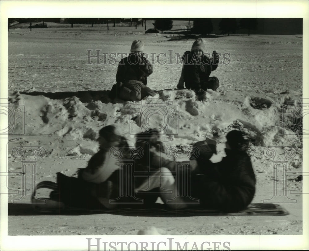 1995 Tobogganing at Lowell Park - Historic Images