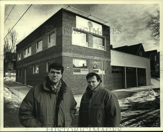1991, Steven and Patrick Balistreri in front of Sun Cleaning Systems - Historic Images