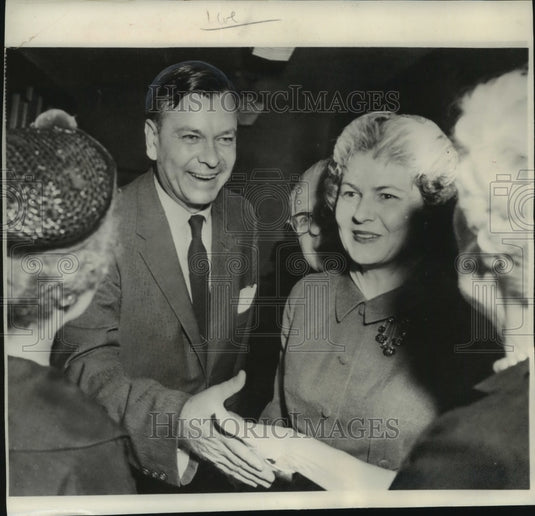 1956, Herman Talmadge of Georgia beamed after his senate seat victory - Historic Images