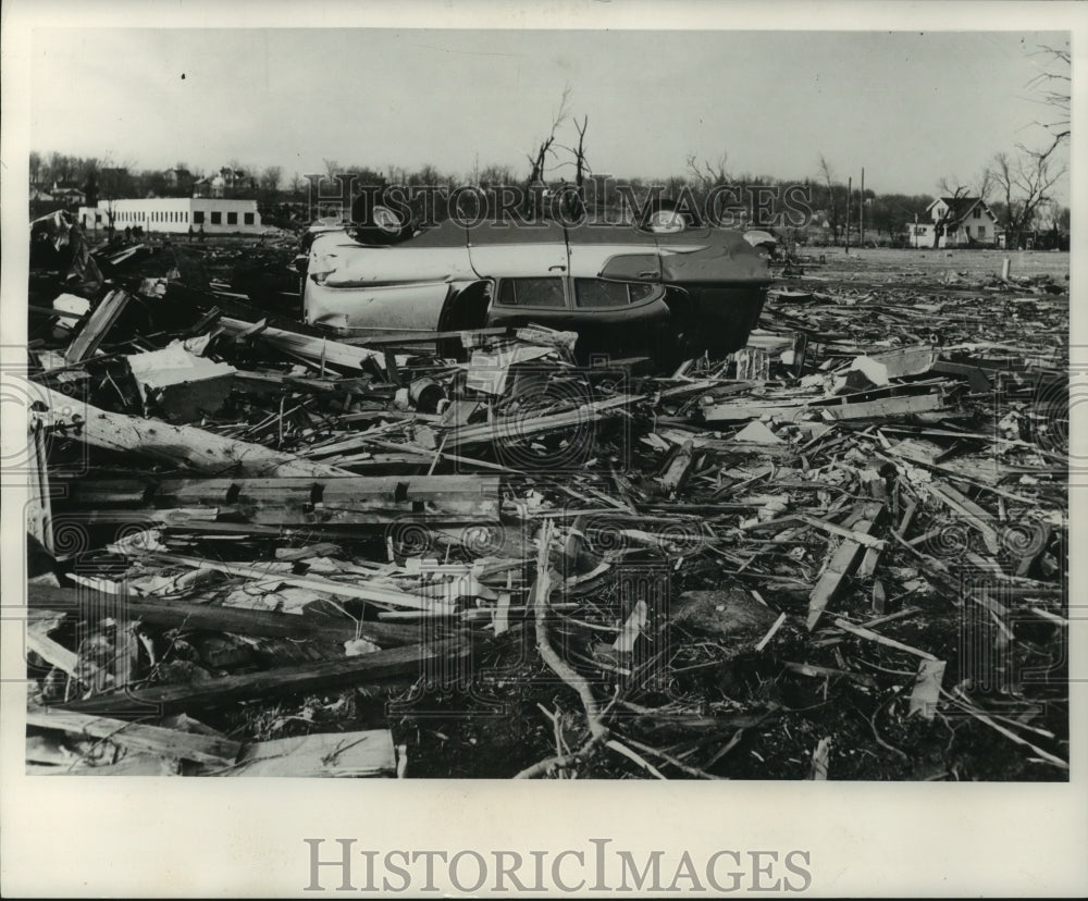1956 Press Photo Damage from tornado at Berlin, Wisconsin - mjc13530 - Historic Images