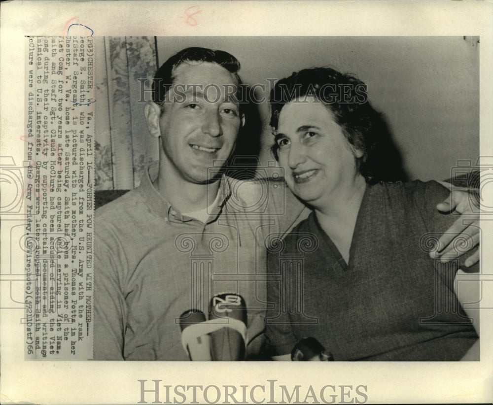 1966 Army POW George E. Smith reunited with mother Mrs. Potts - Historic Images