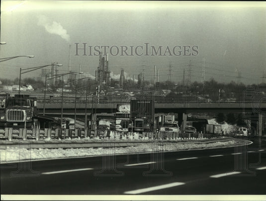 1982, Trucks on New Jersey Turnpike - mjc13650 - Historic Images