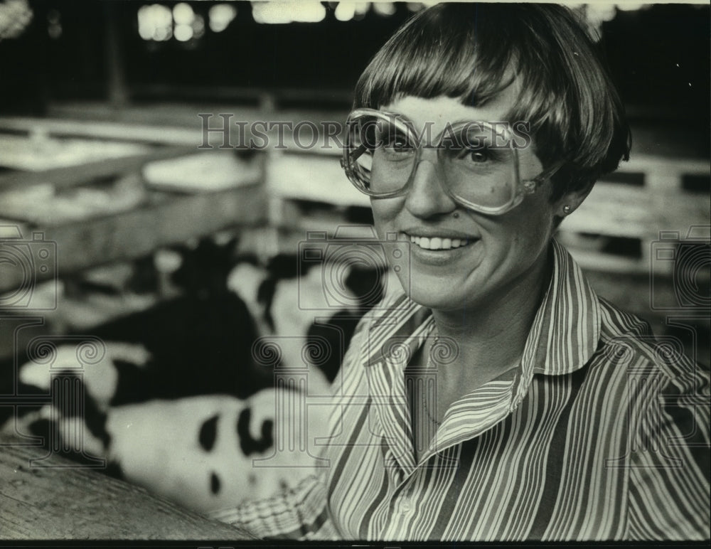 1981 Press Photo Sue Simon director of market information Milwaukee Stockyards - Historic Images