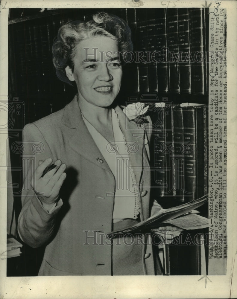 1947 Press Photo Republican Margaret Chase Smith of Maine in Washington - Historic Images