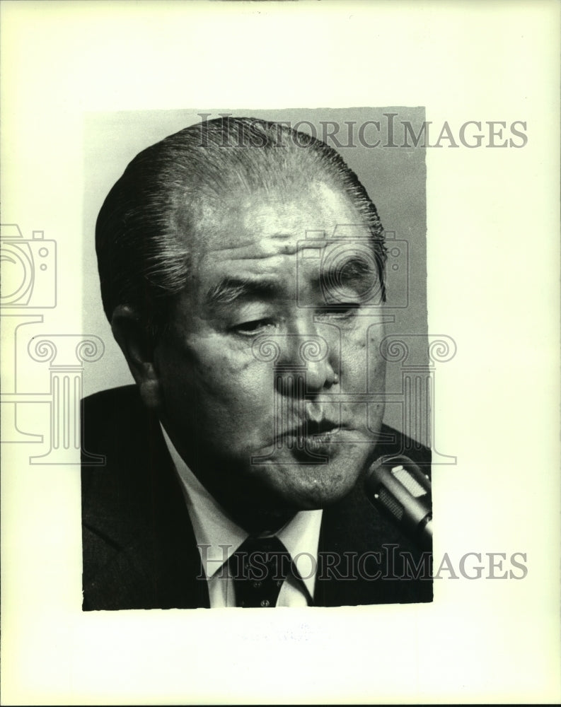 1981 Press Photo Japan&#39;s Prime Minister Zenko Suzuki at a press conference - Historic Images