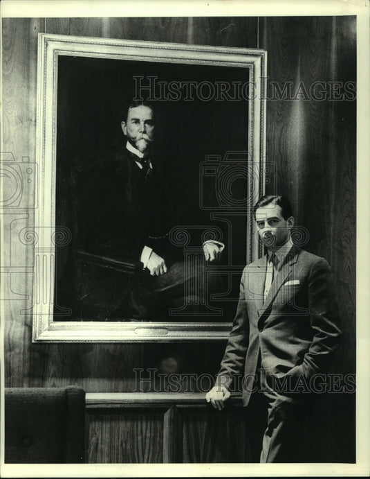 1966, James Symington, Chief of Protocol poses with great-grandfather - Historic Images