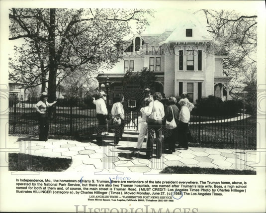 1988 Press Photo Former Home of Harry S. Truman, Independence, Missouri - Historic Images