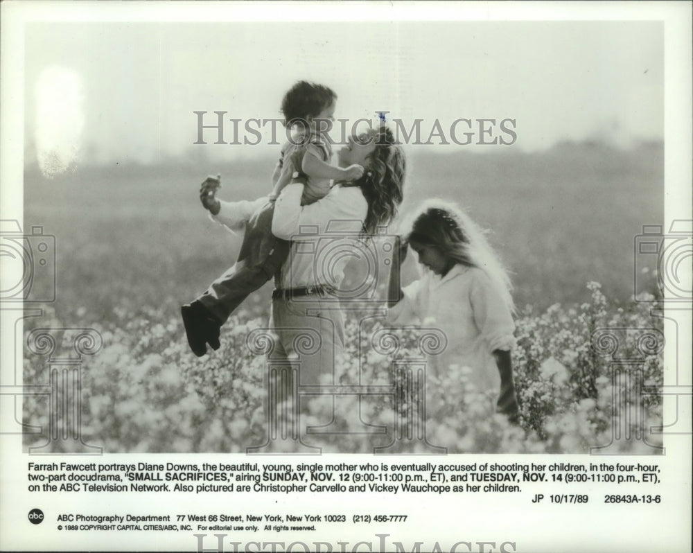 1989 Press Photo Farrah Fawcett as Diane Downs in &quot;Small Sacrifices&quot; Docudrama - Historic Images