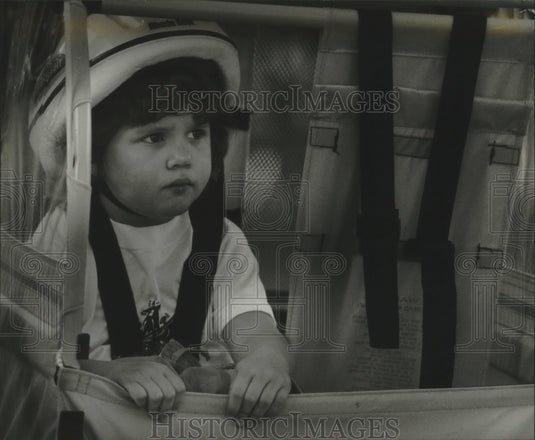 1993, Megan Waltz of Franklin rides in trailer, Miller Lite Ride - Historic Images