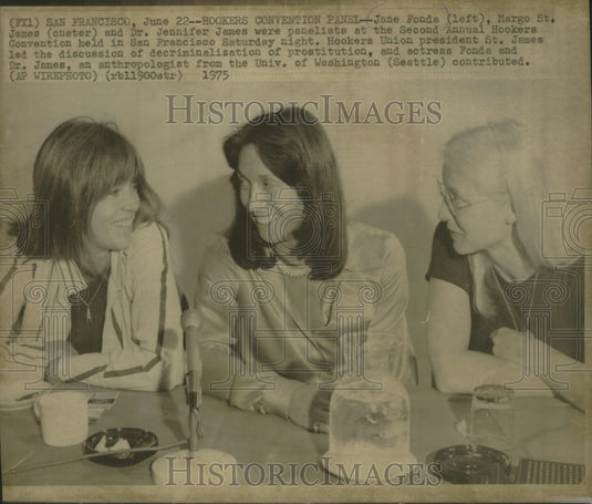 1975, Jane Fonda, others, Annual Hookers Convention, San Francisco - Historic Images