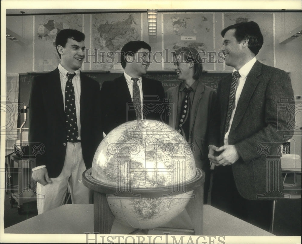 1991, University School of Milwaukee students &amp; teacher enter contest - Historic Images