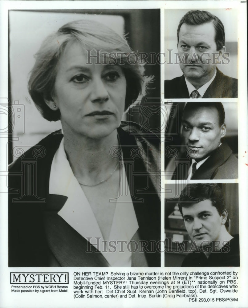 1993 Press Photo Hellen Mirren and other cast members of Prime Suspect 2 - Historic Images