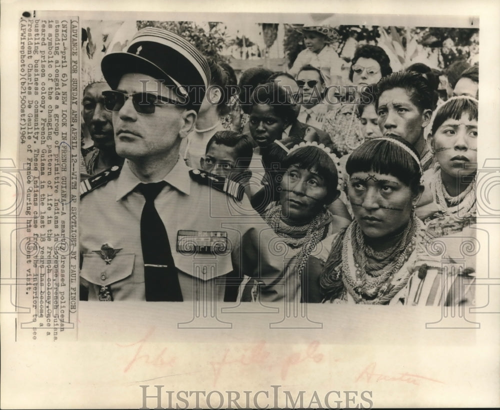 1964 Press Photo French President Charles De Gaulle Visit Guyana, French Guiana - Historic Images