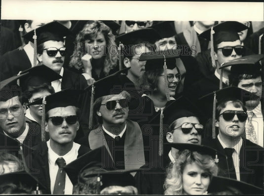 1988, University Wisconsin Madison students on graduation day - Historic Images