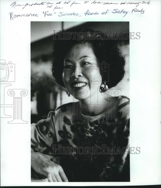 1994 Press Photo Rommanee "Foo" Swasdee, founder of Satay Foods - mjc15418 - Historic Images