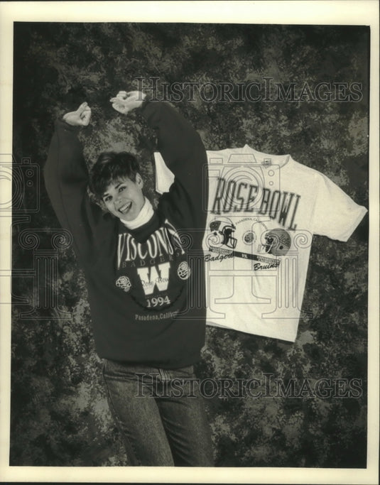 1993 University of Wisconsin fan at the Rose Bowl - Historic Images