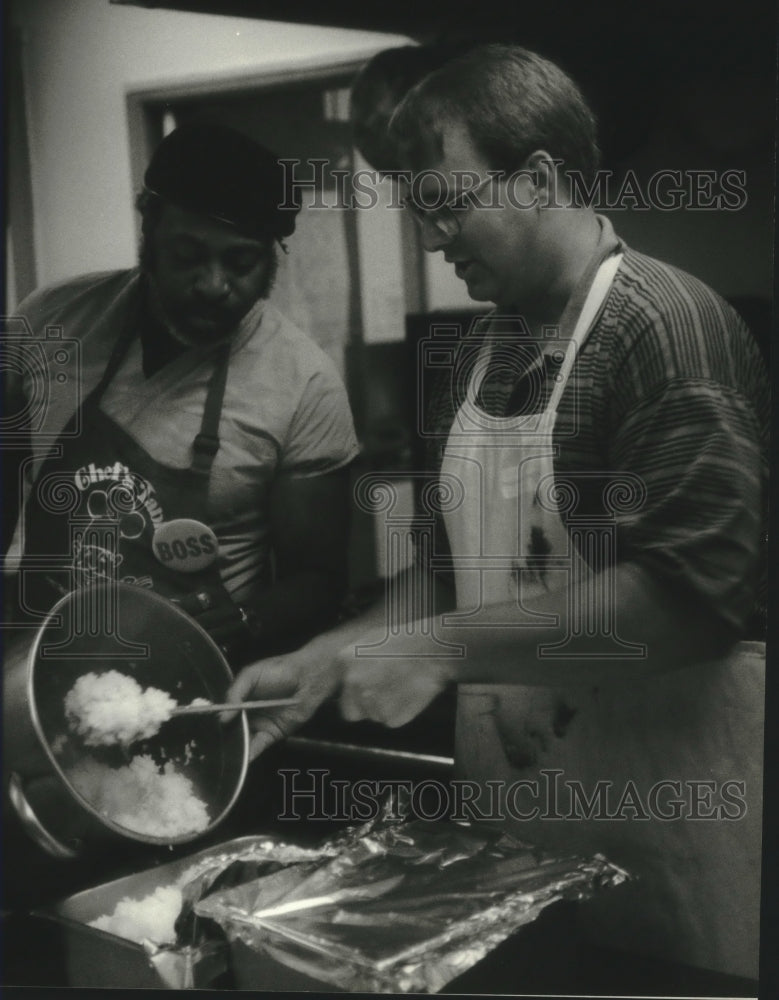 1994, Participants in meal program at St. James Episcopal Church. - Historic Images