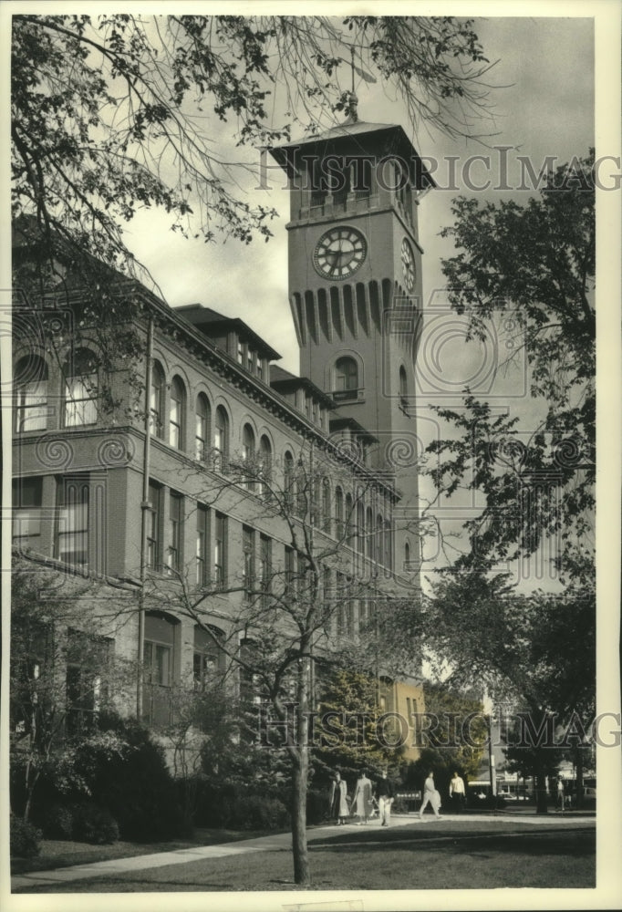 1991 Bowman Hall clock tower is a landmark of the UW-Stout campus-Historic Images