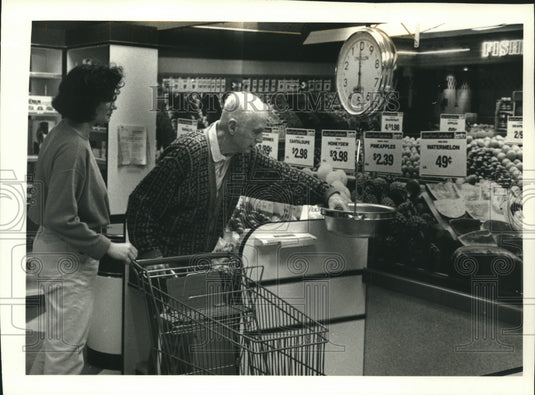 1993, Jack Conway and Carmen Aponte, OT, at Sinai Samaritan Med Ctr - Historic Images