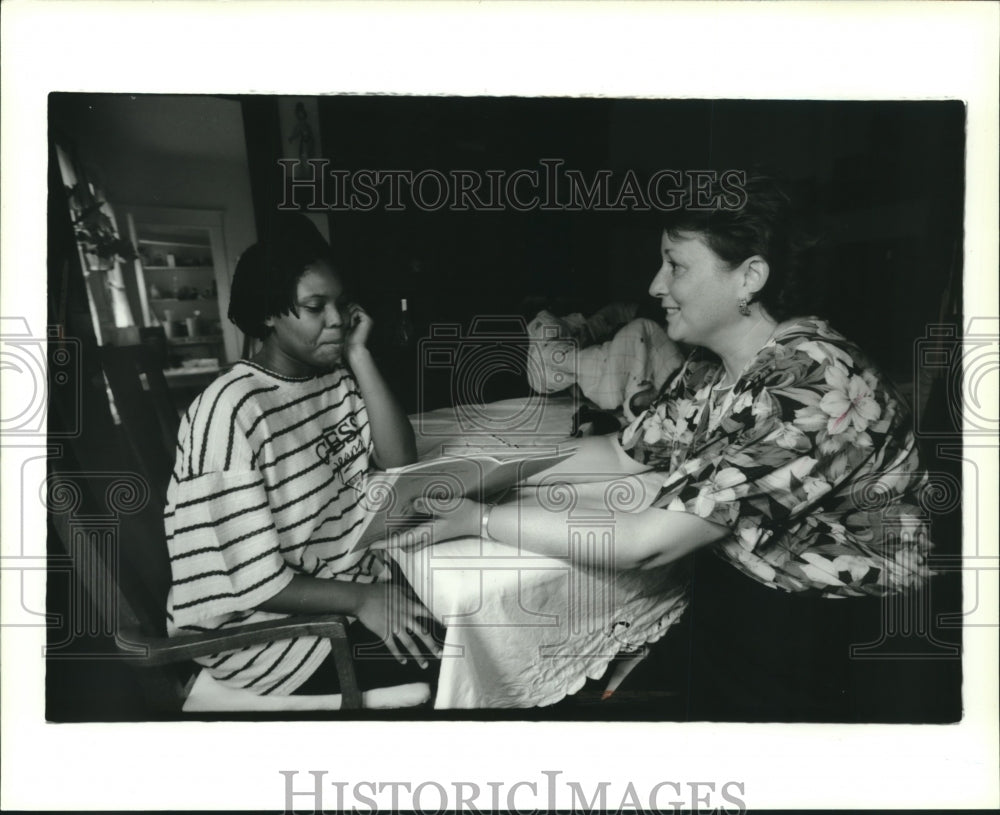 1994 Latasha Merchant, Kathleen Martinson at Sinai Samaritan Med Ctr - Historic Images