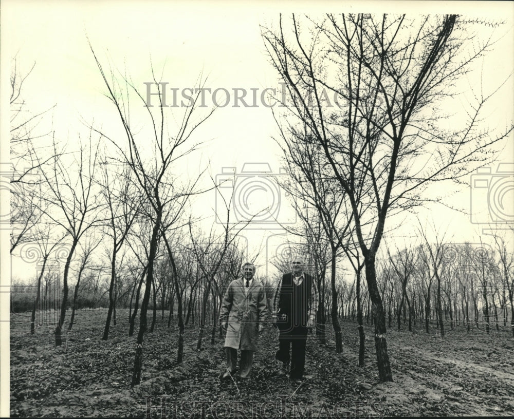 1984, City Forester Robert Skiera, Bernie Davis, nursery supervisor - Historic Images