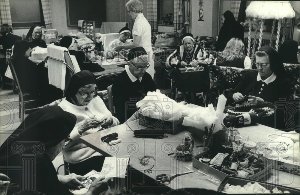 1979, Nuns do Christmas projects at St. Ann Health Center - mjc15946 - Historic Images