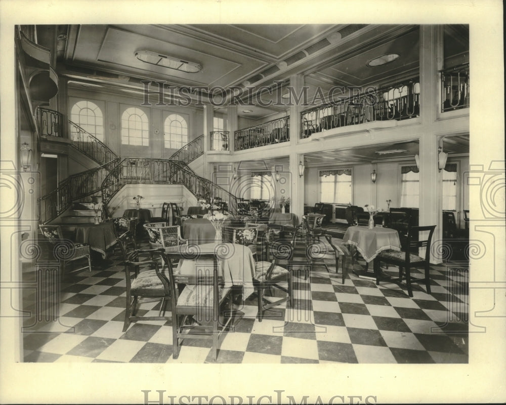 1909 Press Photo Inside the social house cabin class on M.S. Milwaukee motorship - Historic Images