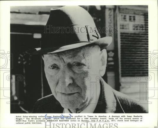 1987, Nobel Prize winning author Isaac Bashevis Singer - mjc16075 - Historic Images