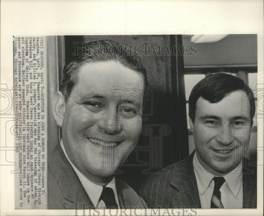 1969 Press Photo James Gaughan & William Singer, Chicago mayor candidates - Historic Images