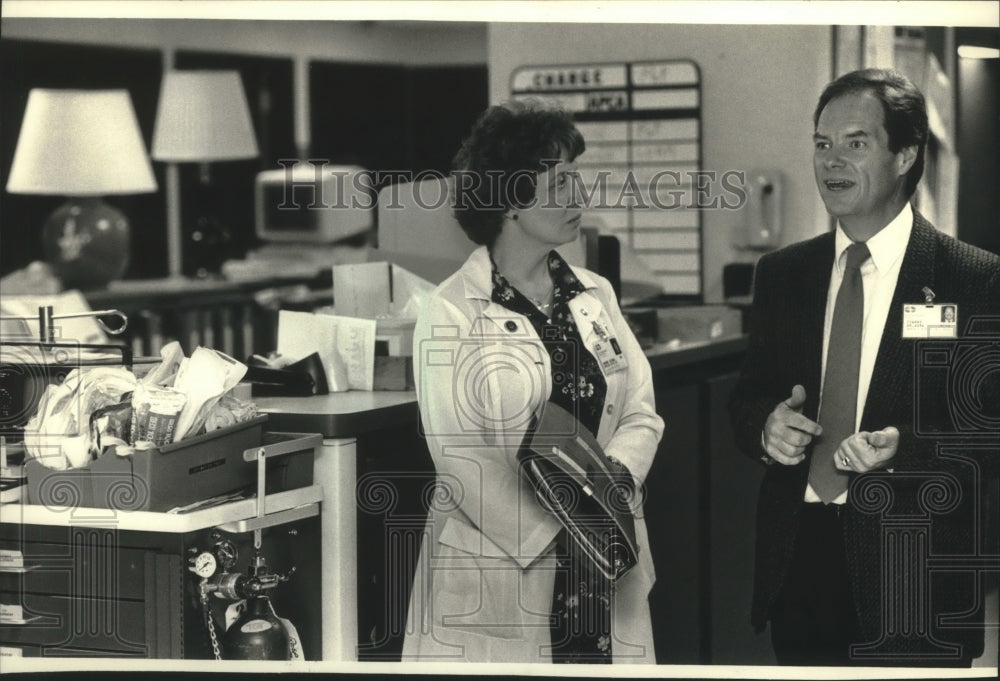 1991, Sue Simon &amp; Ed Wallwork of Sinai Samaritan Medical Center - Historic Images