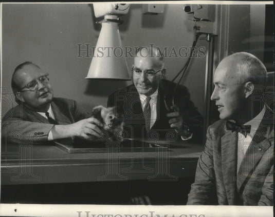 1956 Press Photo Zoo director George Speidel & others, Milwaukee Wisconsin - Historic Images