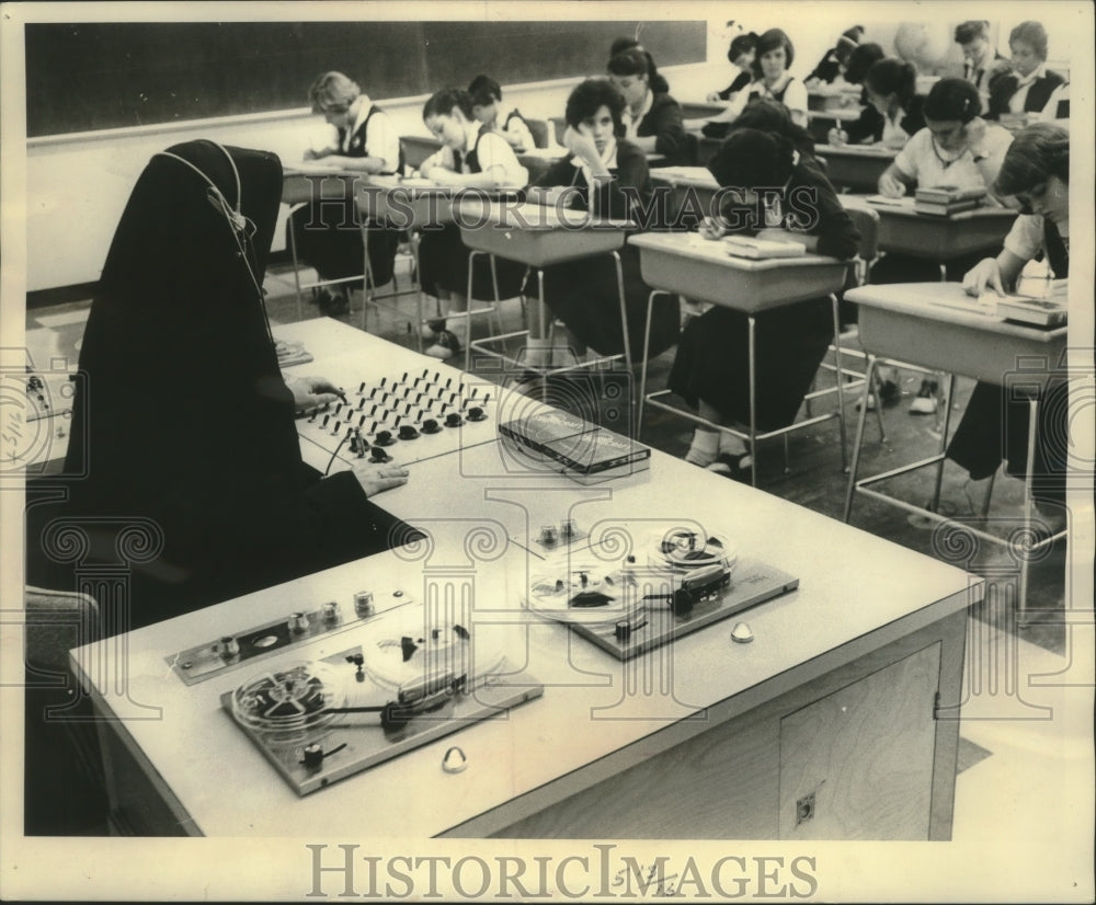 1959, Classroom at St. Scholastica academy Covington, Louisiana - Historic Images
