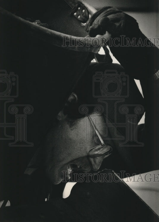 1993, Schneider Fuel & Supply employee delivering coal, Wisconsin - Historic Images