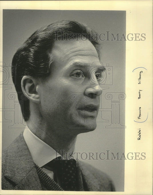 1985 Press Photo Rabbi Francis Barry Silberg Congregation Emanu-el B'ne Jeshurun - Historic Images