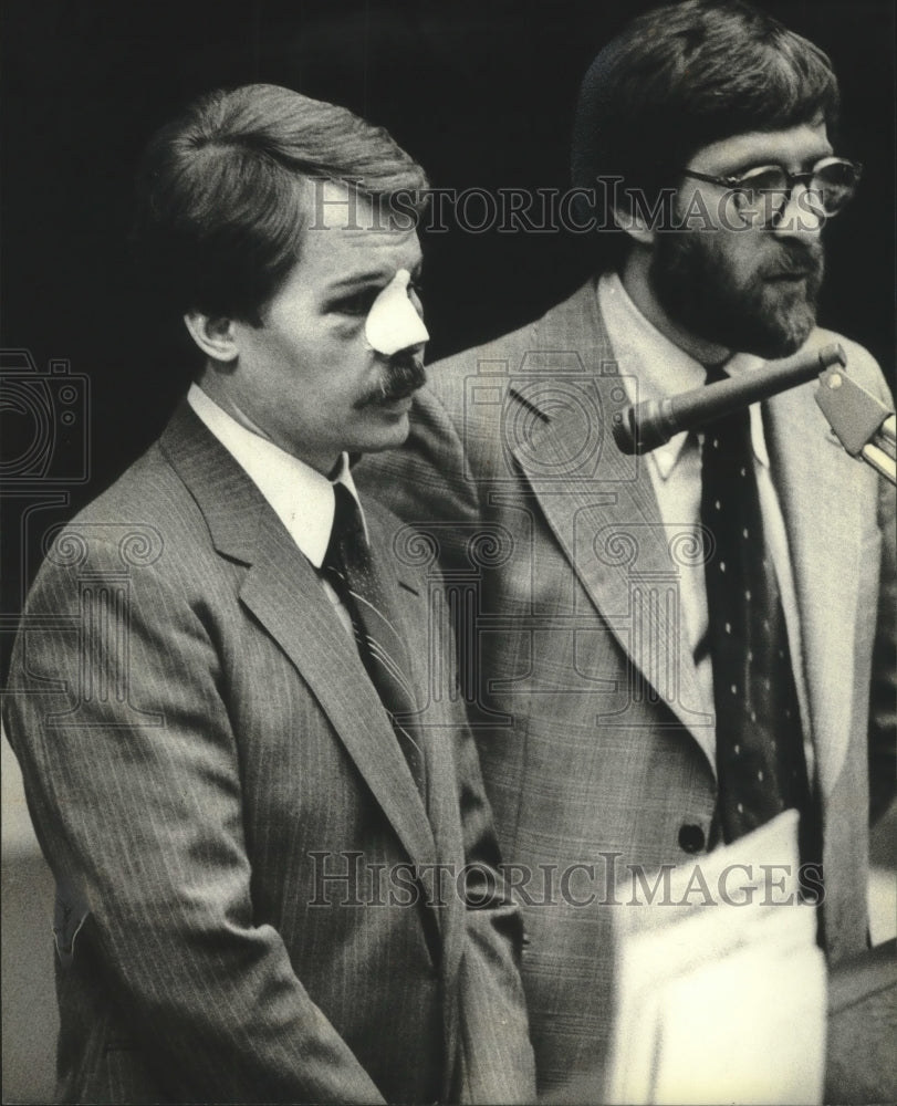 1981 Press Photo James Schoemperlen faces charges in a Milwaukee court - Historic Images