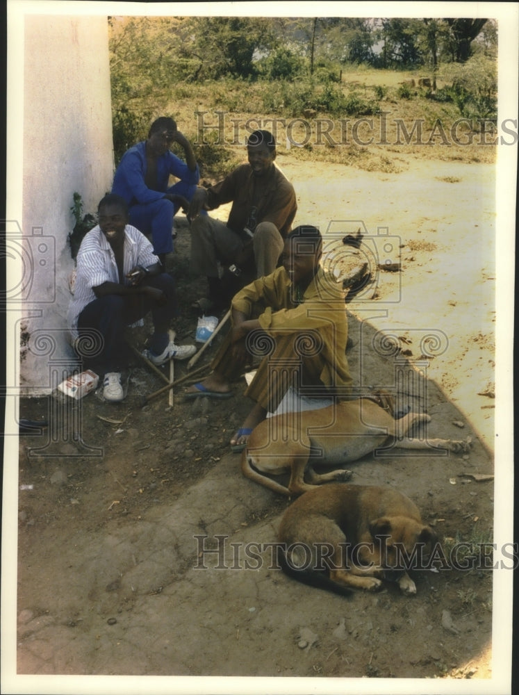 1993, Men who produce handcrafts, take a day off, South Africa - Historic Images