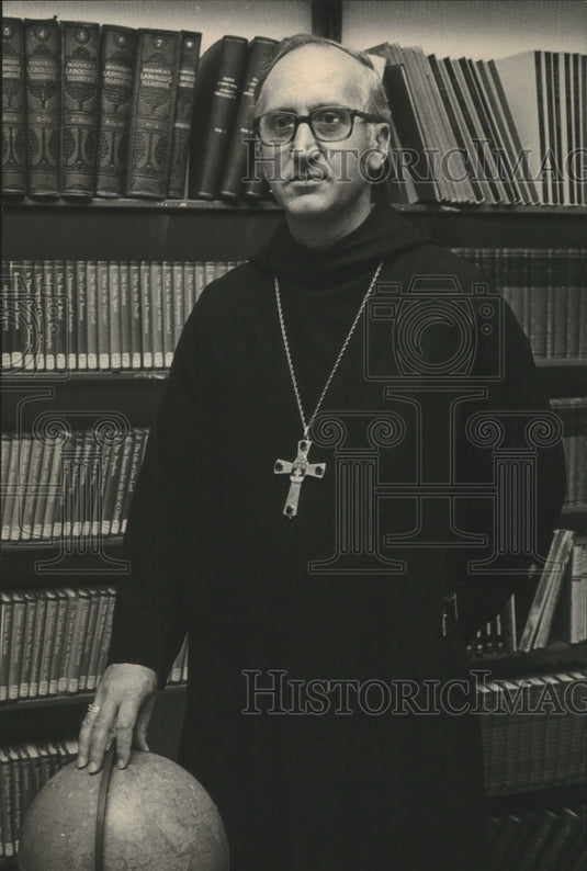 1977, Father Abbot Robert Schoofs, St Benedines Abby, Wisconsin - Historic Images