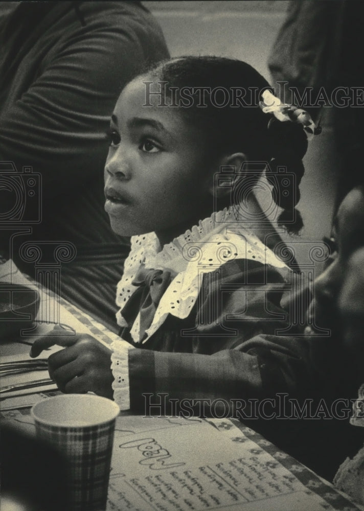 1984, Angel Wyatt at St. Gall Catholic Church for Thanksgiving - Historic Images