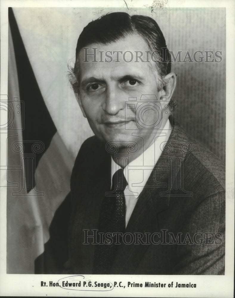 1982 Press Photo Edward Seaga Prime Minister of Jamaica - mjc16977 - Historic Images