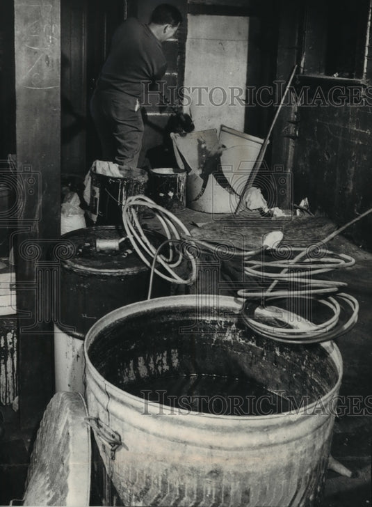 1963 Press Photo Still being destroyed during a raid, Wisconsin - mjc17445 - Historic Images