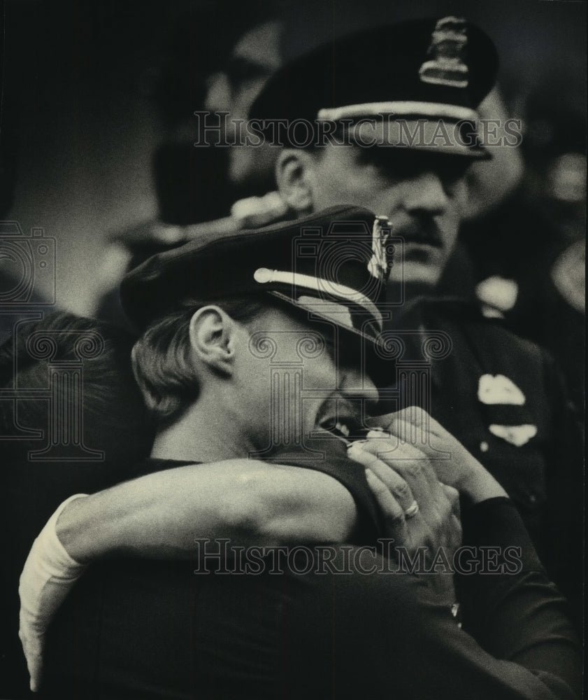 1987, South Milwaukee Police Officer John J. Stoll's funeral - Historic Images