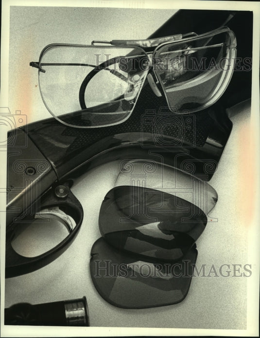 1990, Eye glasses and lenses used for the sport of Trapshooting - Historic Images
