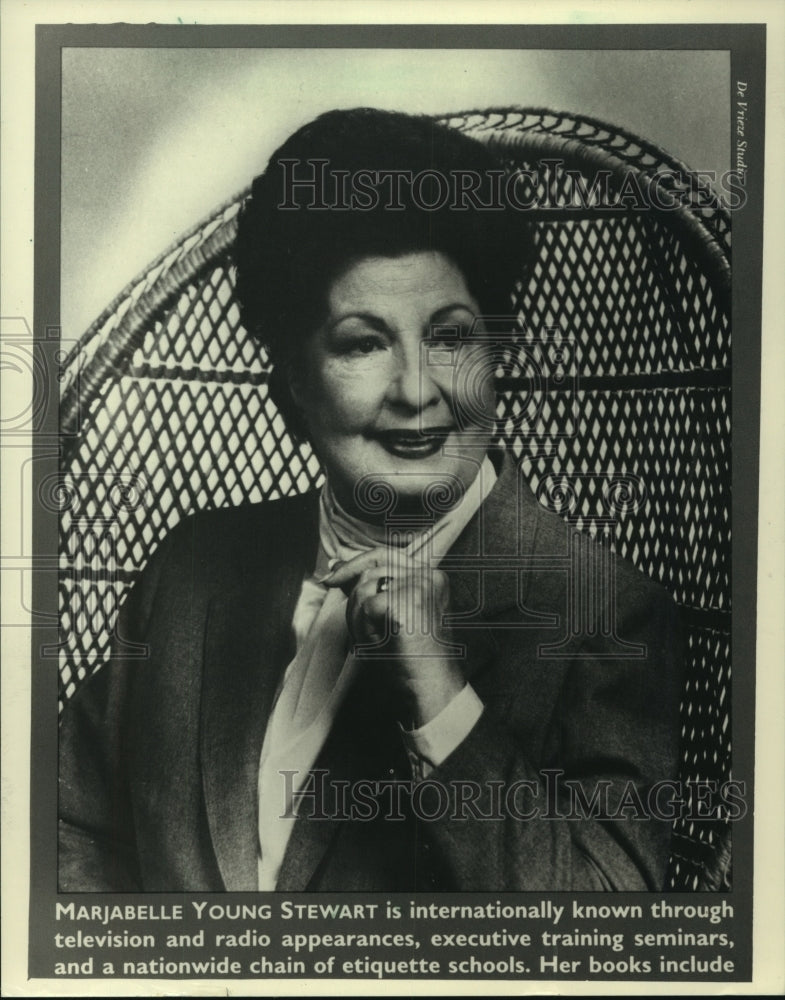 1988, Marjabelle Young Stewart, American author of etiquette books - Historic Images