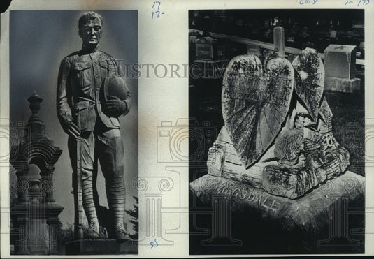 1980, The Doughboy, statue of Michael F Wallner, WWI soldier. - Historic Images