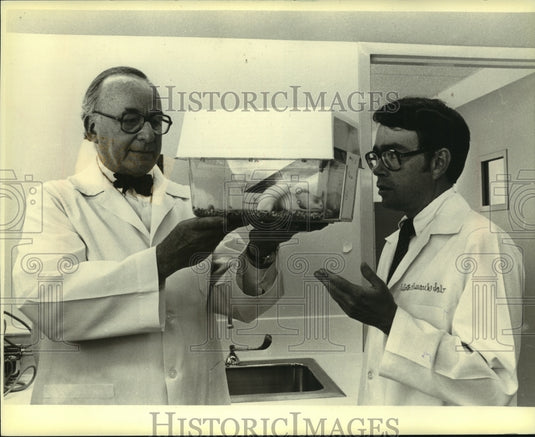 1980 Mortimer Bortin and Frederick Stratton Jr. of Briggs & Stratton - Historic Images