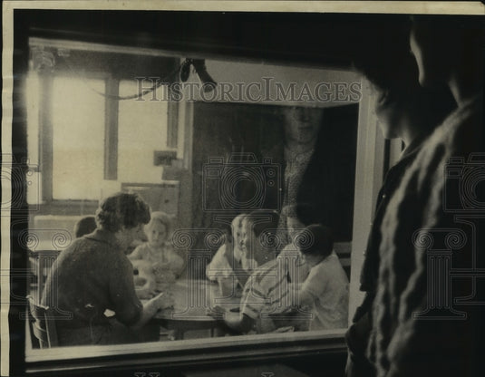 1967, Observing lessons from special window at UWM Training School - Historic Images