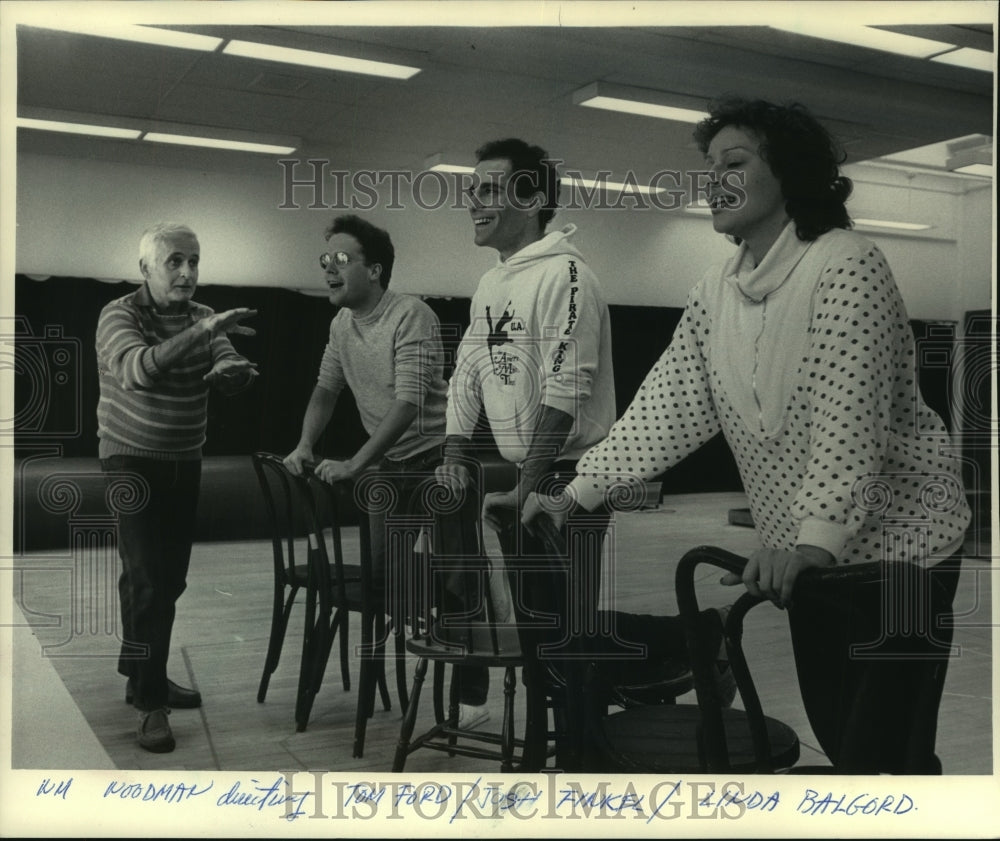 1986 Press Photo University of Wisconsin-Milwaukee theater rehearses &quot;Merrily&quot; - Historic Images